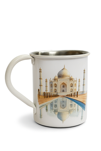 Taza con Estampado del Taj Mahal, Hecha a Mano por KSN, Vaso de Acero Inoxidable Apto para Alimentos, Aislamiento Térmico, Antiderrames, Libre de BPA, Ecológico - Product Image 2
