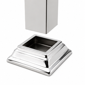 Cache-pied carré en acier inoxydable pour garde-corps, support de poteau de balustrade pour escalier moderne - Product Image 2