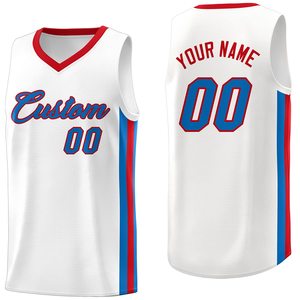 Camiseta de Baloncesto Blanca Personalizada, Cuello en V, Sin Mangas, Malla Transpirable, Impresión Sublimada, Unisex, Talla Adulto - Product Image 4