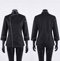 Vêtements en gros pour hommes et femmes, veste de chef respirante, uniforme de restaurant, design de logo personnalisé, vêtements de travail de cuisine à boutons sur le devant