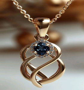 Colgante de rosa de oro radiante enmarcado en un marco circular con diamantes incrustados. Belleza atemporal. Disponible a precios de mayorista. - Product Image 2