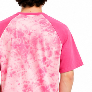 <b>Mens</b> Tie Dye <b>Raglan</b> <b>T</b> <b>Shirt</b> 100% Cotton Short Sleeve Crew Neck Graphic Printed Casual Streetwear Tee Custom Wholesale Production - Product Image 5