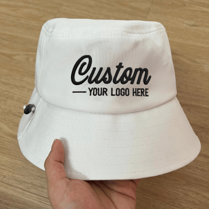 Chapeaux Bob en Coton Multicolores à Large Bord avec Logo Personnalisé, Respirants, Pliables, Unisexe, pour l'Extérieur, avec Cordon, Protection Solaire - Product Image 1