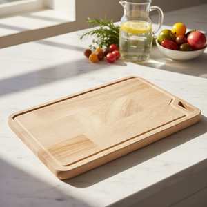 Planche à découper en bois naturel écologique pour la préparation des aliments en cuisine, planche à découper durable en bois pour légumes, fruits et viande - Product Image 1
