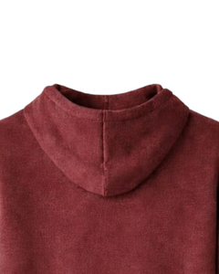 Sudadera con Capucha para Hombre, Color Granate, de Algodón y Felpa, Manga Larga, Informal, con Cordón Ajustable, Ropa de Calle para Invierno - Product Image 6