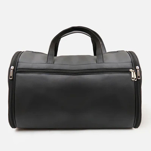 กระเป๋าเดินทาง PU สีดำแบบมีซิปปิด สำหรับการเดินทางสไตล์วีคเอนเดอร์ ดีไซน์ทนทาน - Product Image 1