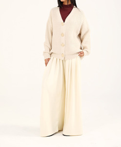 Custom Women's Chic <b>Beige</b> Knitted V-Neck <b>Cardigan</b> with Gold Buttons Luxurious Soft Knit <b>Cardigan</b> Custom Logo Women <b>Cardigan</b> - Product Image 2