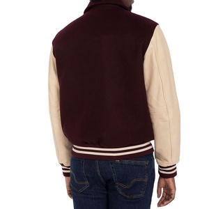 Pakistan Manufactured Modern Style Men Varsity <b>Winter</b> Hooded Reversible <b>Waterproof</b> 100% Wool Streetwear <b>Jacket</b> Stand Front - Product Image 3
