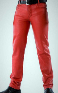 Pantalones de Motociclista Casuales de Lona Modal Rojos para Hombre, Cintura Alta, Corte Recto, Cintura Elástica, Bolsillos Laterales, Ligeros e Impermeables - Product Image 6