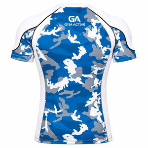 Ropa Deportiva para Hombre, Camuflaje Azul, Corte Regular, Ecológica, Spandex/Poliéster, Personalizada, Manga Corta, para Gimnasio y Entrenamiento - Product Image 5
