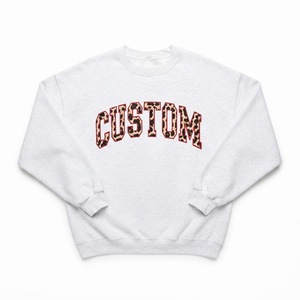 Customized Women Oversized Crewneck <b>Sweatshirts</b> Private Label <b>Leopard</b> Letter <b>Print</b> Casual Streetwear Hoodies OEM Manufacturer - Product Image 3