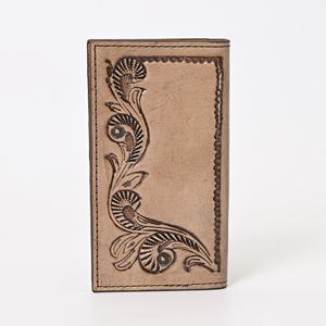 Cartera de Cuero para Pasaporte con Diseño Floral Occidental, Hecha a Mano, con Espacio para Tarjetas de Crédito e Identificación - Product Image 3