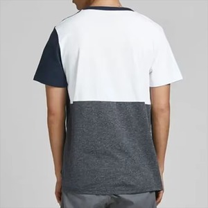 Men's Color Blocked Geometric Print Knitted Short Sleeve O-Neck T-<b>Shirt</b> Regular Fit Casual Wear - Product Image 6