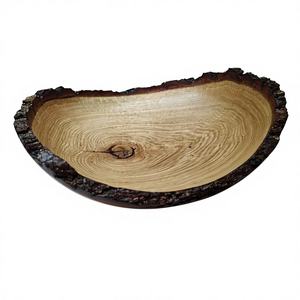 Bols de service élégants pour desserts et salades, faits à la main, en acacia véritable, imprimés avec un logo personnalisé, motif floral vintage, écologiques, lavables au lave-vaisselle - Product Image 4