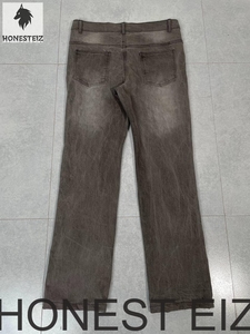 HONEST EIZ - Pantalones Vaqueros de Mujer, Corte Bootcut, Transpirables, Lavado a la Piedra, Cintura Baja, Corte Regular, Largos, Casuales, Vintage, Viscosa/Poliéster - Product Image 3