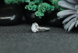 Factory Price Oval Cut Moissanite Engagement <b>Ring</b> 925 <b>Silver</b> Rhodium Plated Vintage Wedding <b>Ring</b> for Women - Product Image 4