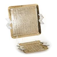 Plateaux de rangement ronds de luxe en or antique, en métal martelé texturé, organisateur de bureau et ensemble de rangement pour vanité, vente en gros