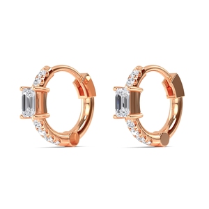 Boucles d'oreilles rondes en or rose 9K, 0,46 CTW, diamants cultivés en laboratoire, bijoux fins, cadeau pour femme, accessoire de mode élégant pour mariée - Product Image 2
