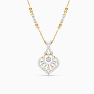 Classic Unisex Vintage Yellow <b>Gold</b> 14K Solid <b>Gold</b> Diamond <b>Necklace</b> Pear Cut Pave Setting Everyday Wear Jewelry - Product Image 6