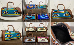 2025 Travel Accessories Outdoor Travel <b>Bags</b> Custom <b>Saddle</b> Blanket Sports Gym <b>Bag</b> for <b>Women</b> Genuine Leather Duffel Overnight <b>Bags</b> - Product Image 2