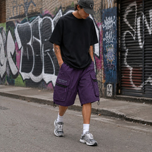 Pantalones Cortos Cargo Y2K para Hombre, Estilo Urbano, con Bolsillos con Cordón, Dobladillo Elástico, Nylon, Tallas Grandes, Venta al por Mayor, MOQ Bajo, 180g - Product Image 6