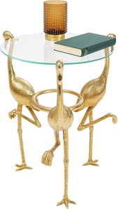Kare Flamingo Design Metal <b>Side</b> <b>Table</b> with Antique <b>Gold</b> Finish Luxury Modern Animal Shape Accent <b>Table</b> for Living Room - Product Image 5