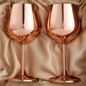 Juego de 4 Copas de Vino de Latón Chapado en Oro, Copas de Metal de Lujo Irrompibles para Decoración de Mesa de Banquete de Boda - Product Image 3