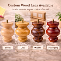 Pieds de meubles en bois massif, robustes, pour canapé, armoire, table, bois naturel, pièces de rechange durables pour meubles de maison