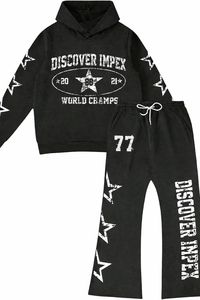 2026 High Quality Printed Hoodie and <b>Pants</b> Tracksuit Trendy Casual Streetwear Two Piece Outfit Set - Product Image 2