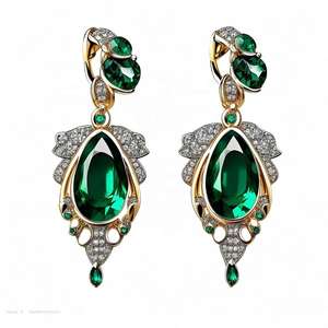 New Arrival Green Hydro Drop Earrings 925 Sterling <b>Silver</b> with 18K Gold Plated Fashion Jewelry Earrings for <b>Weddings</b> Wear - Product Image 6