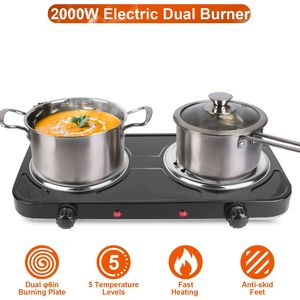 Fornello a Induzione Portatile 2000W con Doppio Bruciatore, 5 Livelli di Temperatura, in Acciaio Inossidabile - Product Image 1