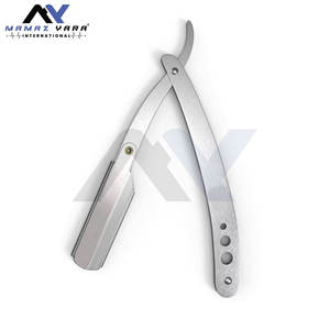 Navaja de Afeitar Profesional de Hoja Recta para Barbero, Cuchillas Clásicas Plateadas para Hombres, Afeitado y Cuidado Personal - Product Image 3