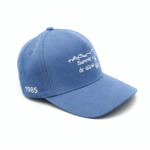 Gorra trucker de pana personalizada con cuerda, sin estructura, de 5 paneles, estilo béisbol, snapback, vintage, bicolor, bordada - Product Image 1