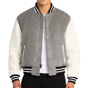 Customized Varsity Jacket Wool and Genuine Leather Custom Varsity Jacket <b>Wind</b> <b>breaker</b> Leather Jacket Men Customized Design - Product Image 1