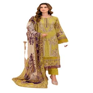 Haute qualité shalwar kameez pakistanais Importation de qualité shalwar kameez dames pakistanaise 100% coton costumes Costumes en coton imprimés - Product Image 1