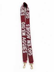 Handmade Adjustable Embroidered Aggies <b>Headband</b> White Cotton Red Beaded Letters Star Design <b>Sports</b> Fan Accessory Curio Craft - Product Image 2