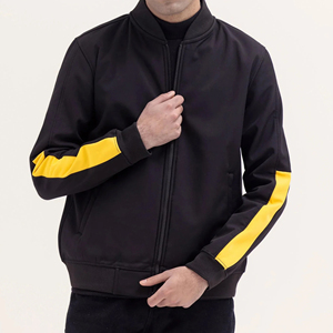 Best Quality Woven Coated Stand Collar Front Logo <b>Long</b> Sleeve Bomber <b>Jacket</b> for Men Autumn <b>Waterproof</b> Breathable Windproof - Product Image 6