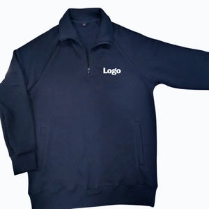 เสื้อกันหนาวคุณภาพสูง ผ้าฝ้ายฟลีซ 100% คอตั้งแบบซิปครึ่งตัว แขนยาวทรงแร็กแลน มีกระเป๋า ระบายอากาศได้ดี ทรงปกติ สำหรับผู้ชาย - Product Image 5