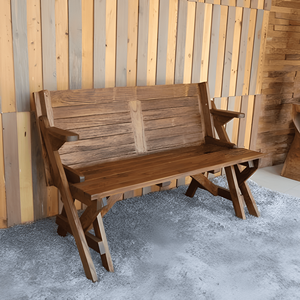 Ensemble table de pique-nique et banc de jardin en teck - Mobilier d'extérieur durable et résistant aux intempéries pour cour, hôtel, ferme, appartement - Product Image 3