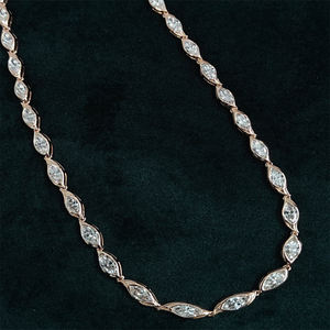 Collar de Diamantes Cultivados en Laboratorio Personalizado, Oro de 14k y 18k, Corte Natural, Elegante, Oscuro, de Lujo, para Mujer, Certificado por IGI, RIZTA JEWELS - Product Image 3