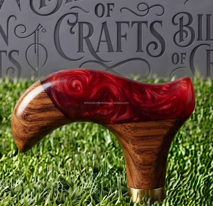 Handmade Epoxy <b>Resin</b> Walking Stick <b>Sculpted</b> Handle Wooden Cane Irregular Shape Artistic Craftsmanship - Product Image 6