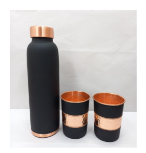 Botella de cobre ecológica, patrón floral único, construcción duradera sin BPA para Yoga, oficina, viajes, uso en ebullición, aplicable - Product Image 1