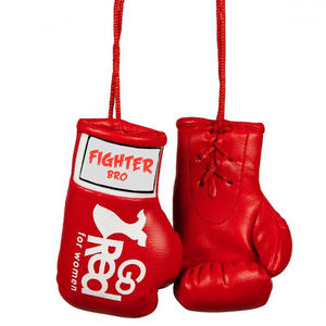 Gants d'entraînement de boxe, karaté, MMA à suspendre dans la voiture, à lacets, séchage rapide, respirants, en cuir synthétique, décoration pour rétroviseur de voiture, mini sport - Product Image 1