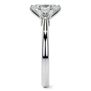 Bague de fiançailles solitaire classique en moissanite taille ovale VVS1 en or blanc 14 carats, bague de mariée minimaliste - Product Image 4