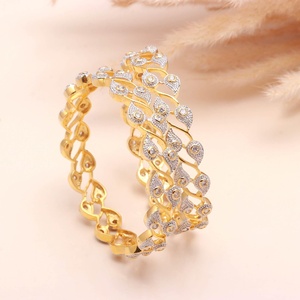 Traditional Indian <b>Kada</b> Bangle 22K Gold Plated CZ American Diamond Ethnic Bridal Festive Jewelry for Women Party Wear Gift - Product Image 3