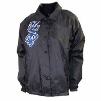 Blouson Bomber Unisexe Personnalisé Delta Sorority DST en Toile Écologique Imperméable avec Fermeture Éclair et Lettres Grecques Brodé