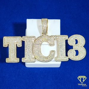 Personalized " JR " <b>Initial</b> Pendant Moissanite Diamond Hip Hop <b>Chain</b> Fashion Jewelry Gift For Men Women - Product Image 2