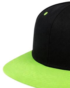 Black Neon Green <b>Flat</b> Brim Snapback <b>Cap</b> For Men Women Adjustable Cotton Baseball Hat Casual Streetwear Premium Quality - Product Image 3