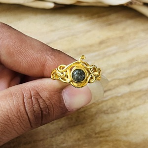 Fast Moving Vintage <b>Labradorite</b> Brass <b>Ring</b> 18k Gold Plated Boho Vine Celtic Tribal <b>Ring</b> Statement Wholesale Handmade Womens <b>Ring</b> - Product Image 6