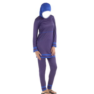 Maillots de bain islamiques pour femmes, très demandés, couleur personnalisée, une pièce, coupe haute, imprimé devant, burkinis musulmans, Spandex/Nylon respirant - Product Image 6